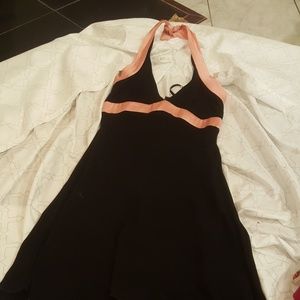 Pink and black semi formal bebe dress
